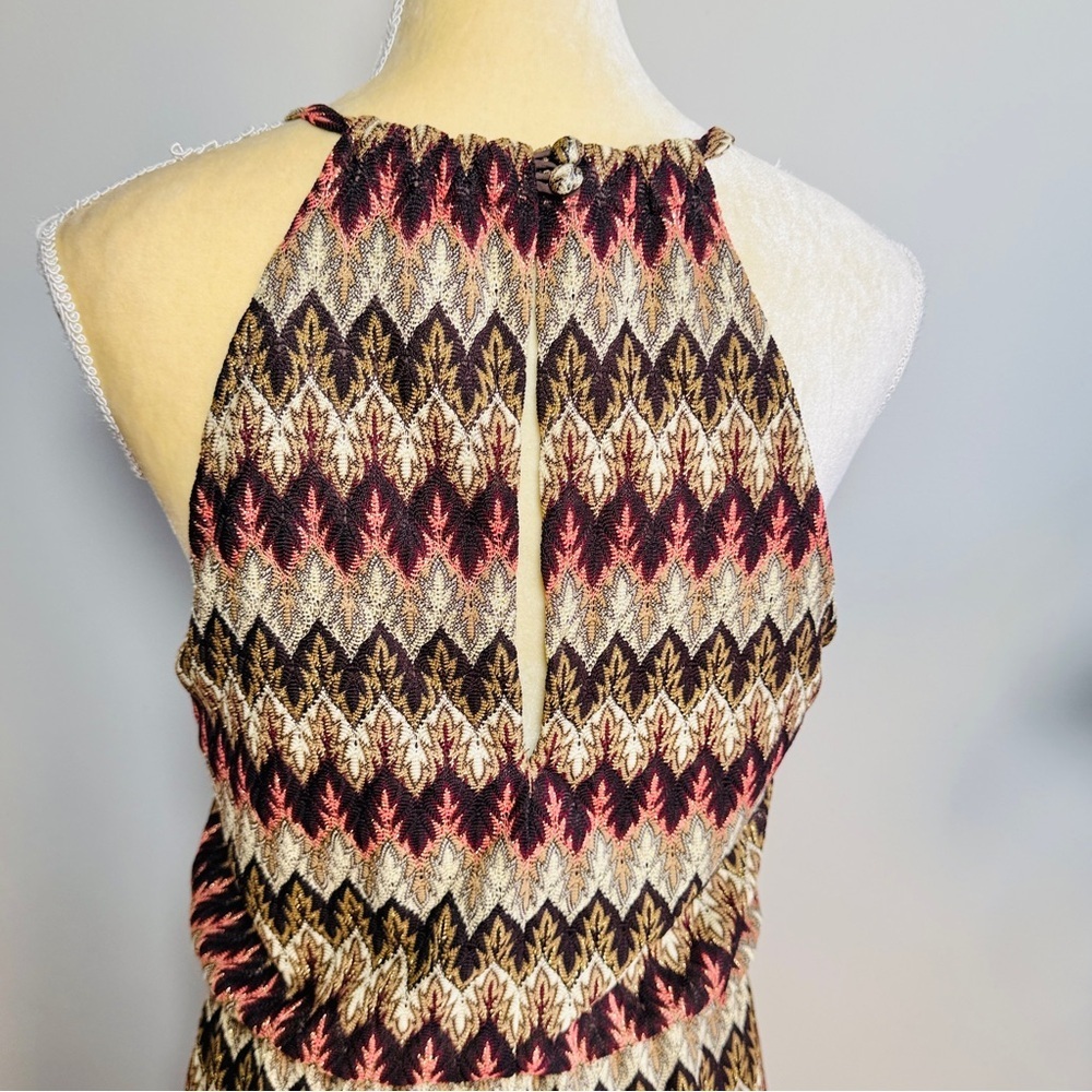 Boston Proper zigzag pattern halter maxi dress with side slits - Picture 8 of 9